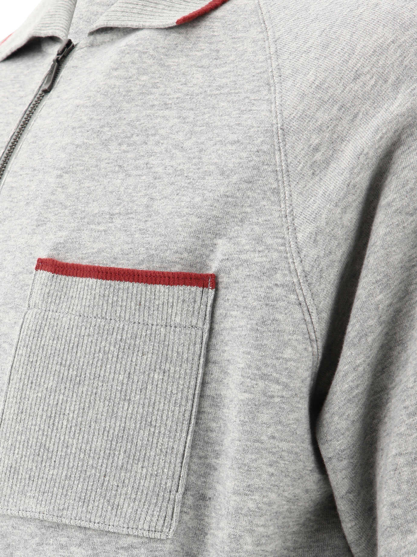 BEAMS PLUS Grey Half-zip polo shirt